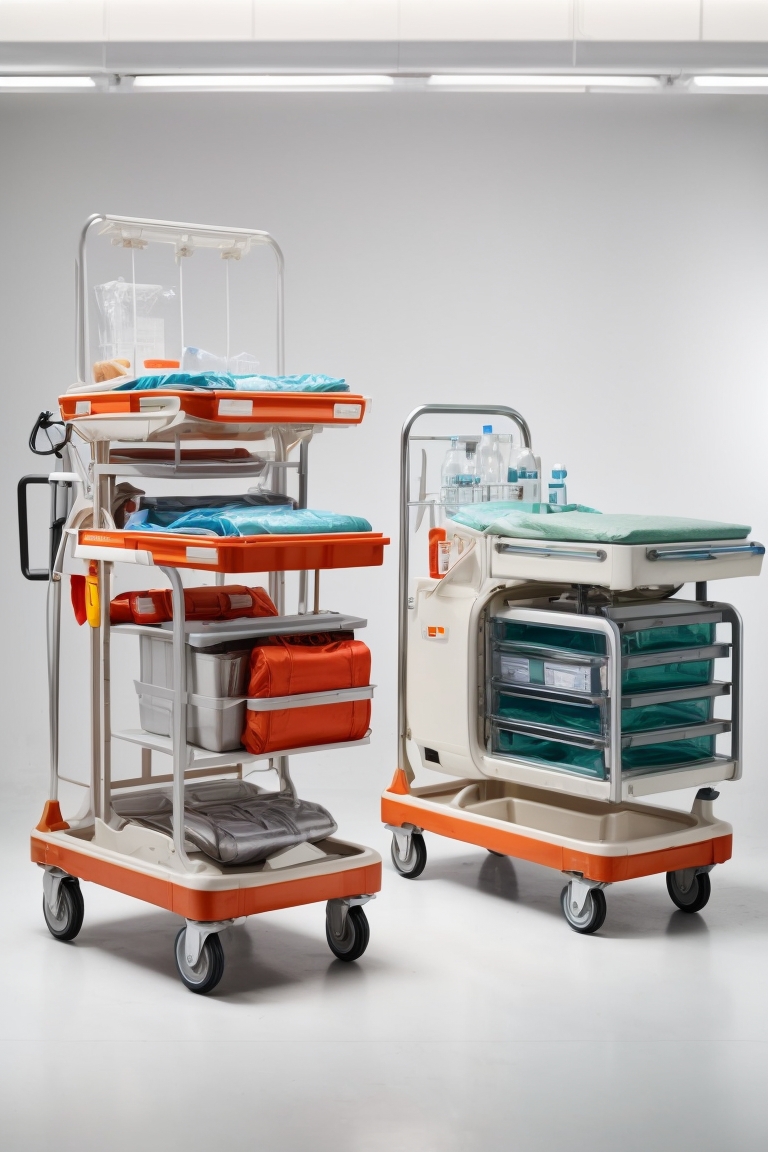 5 drawer Emergency trolley - blue