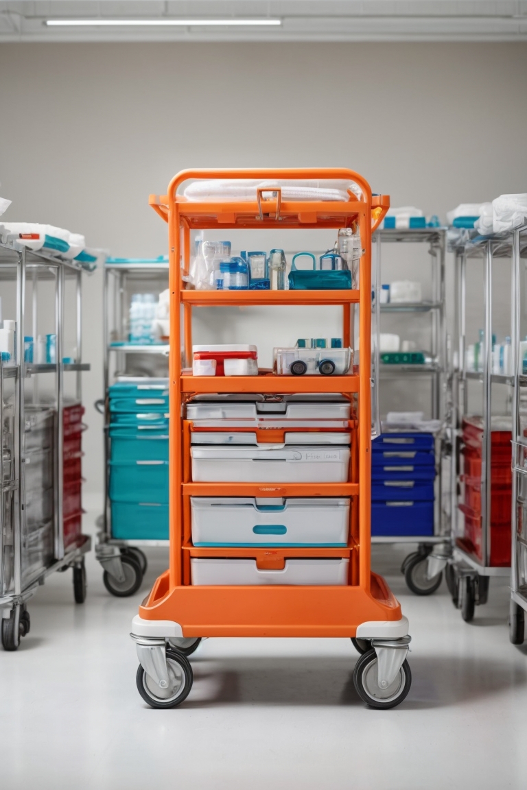 Laundry Trolley with Clothing Rail