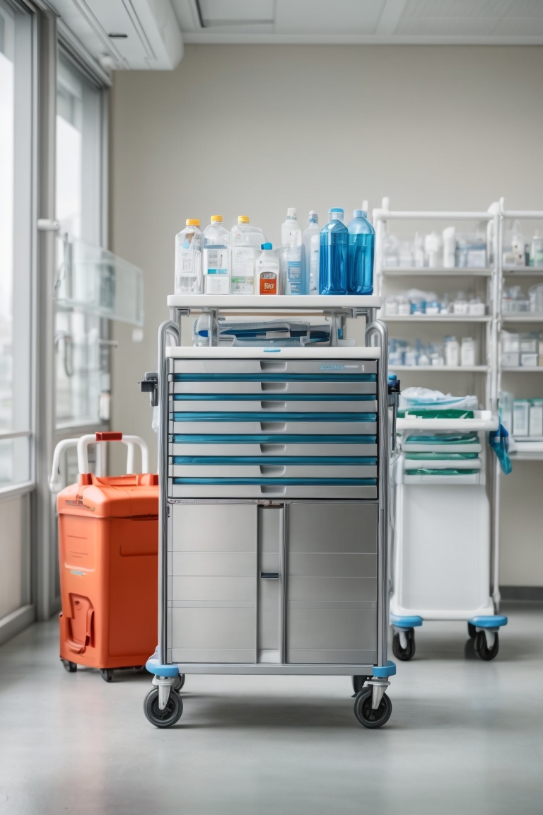 medical trolley cart with drawers