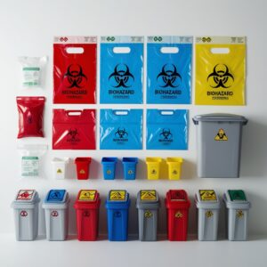 yellow medical waste bin