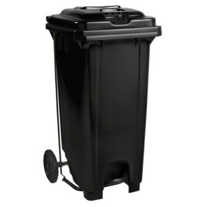 Wheelie Bin - Foot Operated Pedal Bin - 120L - Plastic - Black - 0240