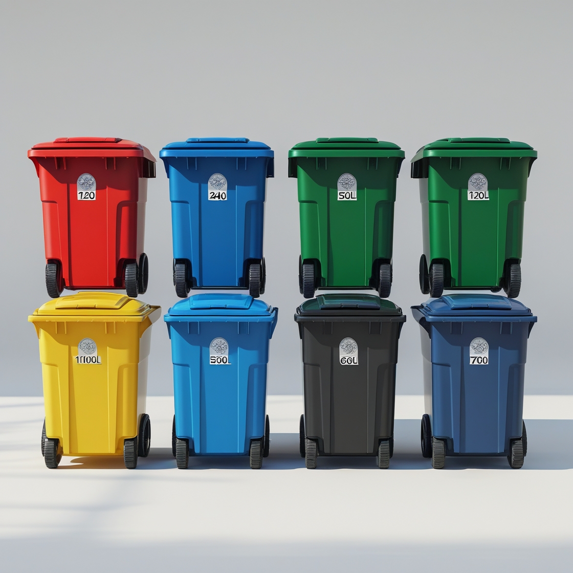 660 liter yellow wheelie bin