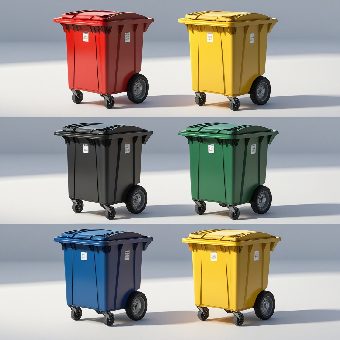 660 liter white wheelie bin