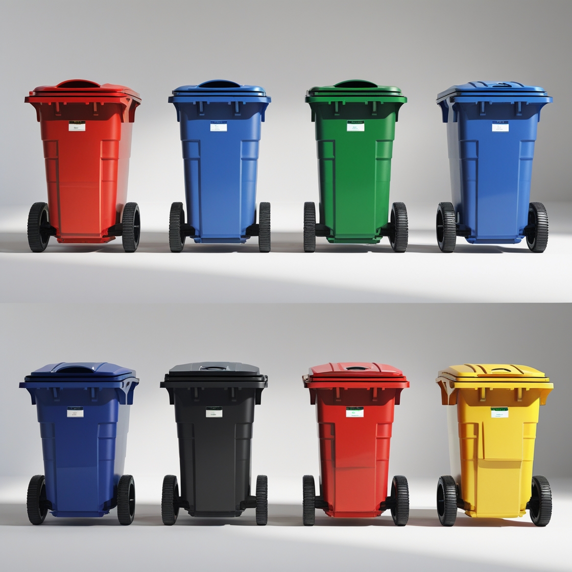 660 liter black wheelie bin