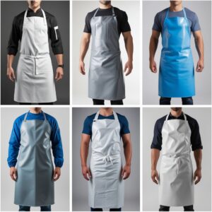 white plastic aprons