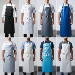 white chef apron