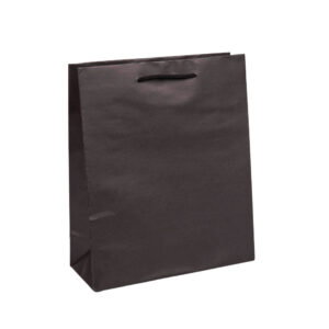 Black A4 paper carrier bag with cord handles