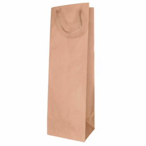 Brown Kraft 120GSM Bottle paper bag with cord handle