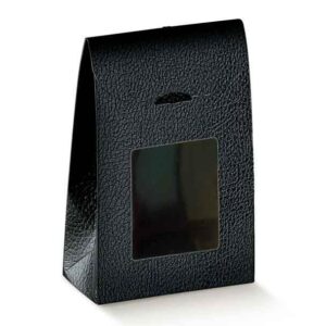 Black – Sweet/Cookie Satchel – 115 x 55 x 180mm with PVC window