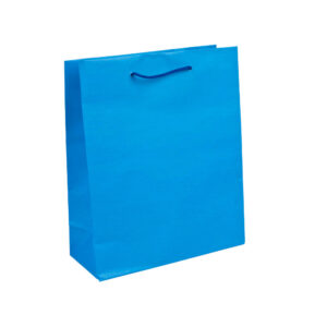 Blue A4 paper carrier bag with cord handles