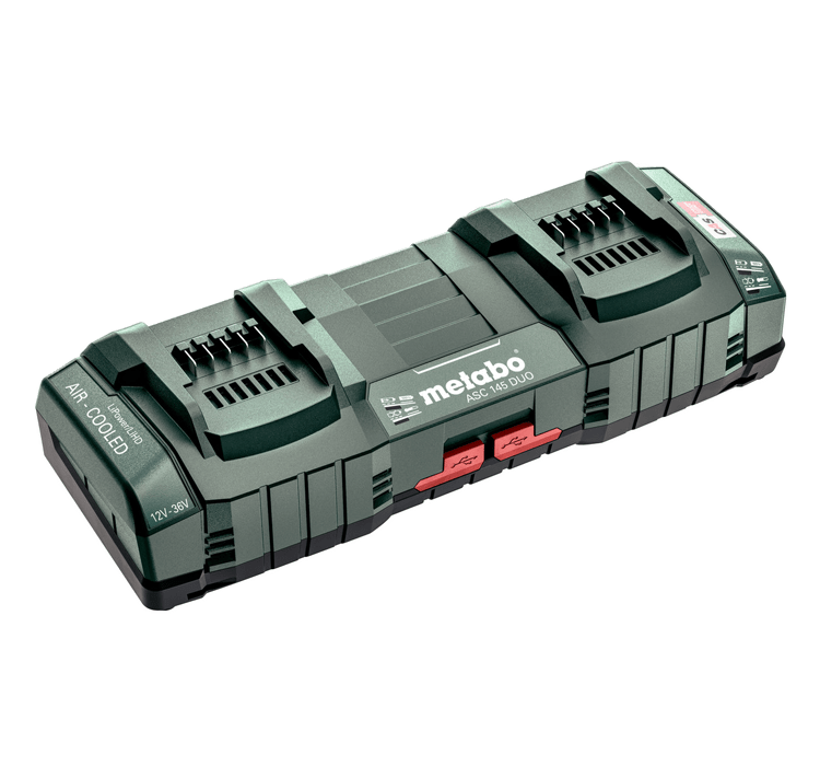 Metabo Dual Quick Charger ASC 145 Duo, 12-36V, “Air Cooled” EU