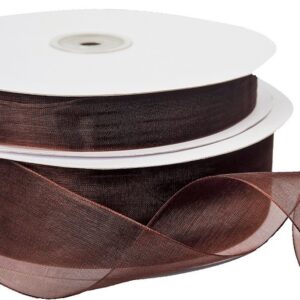 Brown Organza Ribbon 40mm x 100m