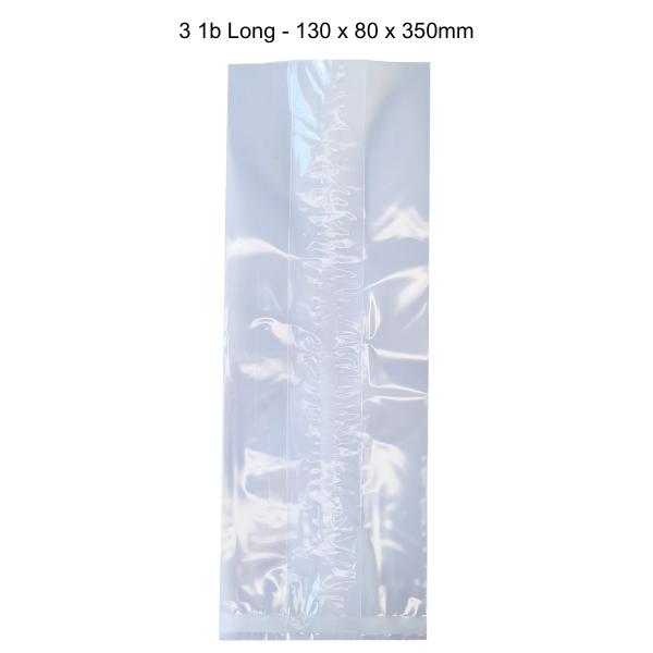 Cellophane Packets (100 units)(3lb (LONG) 130 + 80 x 350mm 30 mic)