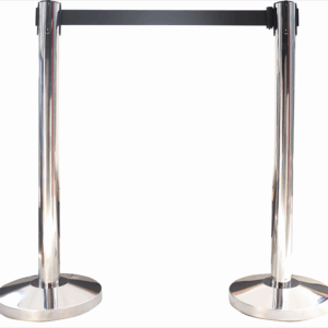 Retractable Queue Barrier with Black Belt