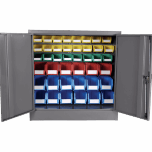 Louvre Panel & Linbin ® Storage Bin Half Size Cabinet Kit 1