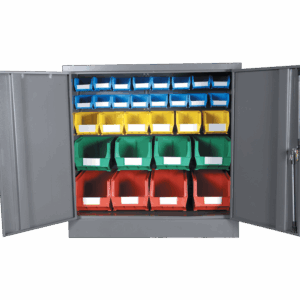 Louvre Panel & Linbin ® Storage Bin Half Size Cabinet Kit 2