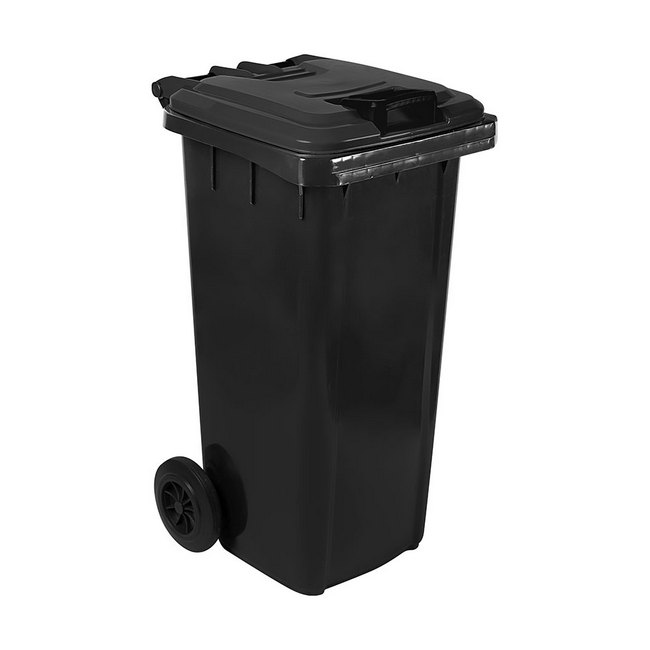 240L Black Wheelie Bin for General Waste