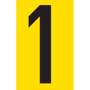 Adhesive Signs - No. 1 - Black-Yellow - 55 x 90mm - SIGNA55-1