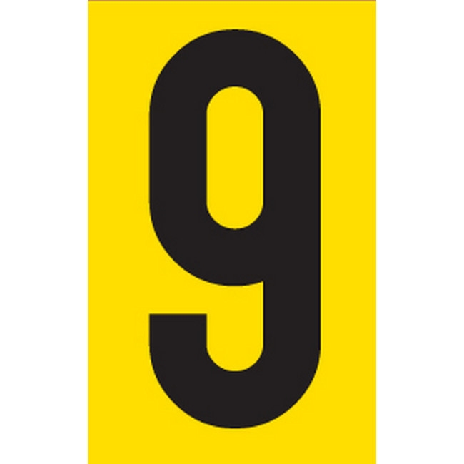 Adhesive Signs - No. 9 - Black-Yellow - 55 x 90mm - SIGNA55-9