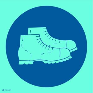 Photoluminescent Sign - Foot Protection - 190 x 190mm - SIGNPFP190