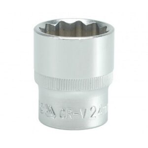 Bi-hex Socket - 12 Point - Chrome Vanadium - 1/2" Connector - Standard Length - 24mm - YT-1286