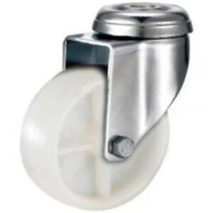 Castor Wheels - Polypropylene - Bolt Hole - Swivel - White - 65mm - TOOC409