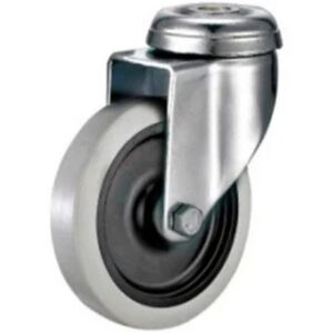 Castor Wheels - Thermoplastic Rubber - Bolt Hole - Swivel - 125mm - TOOC512