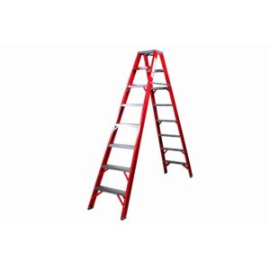 Fibreglass Double Sided Ladder - Industrial A-Frame - 8 Steps - 2.4m - FGSD8