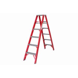 All Fibreglass Double Sided Ladder - Industrial A-Frame - 6 Steps - 1.8m - FGSD6-ALL-SS