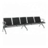 Airport Bench - Indoor Waiting Room Seat - Mild Steel - Upholstered - Heavy Duty - Five Seater - Flat Pack - 302 x 67 x 82 cm - PD05A-black