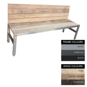 Slimline Bench - Steel and Wood - Adj. Feet - 45x180x49cm - Colour Options - SLB4641PC