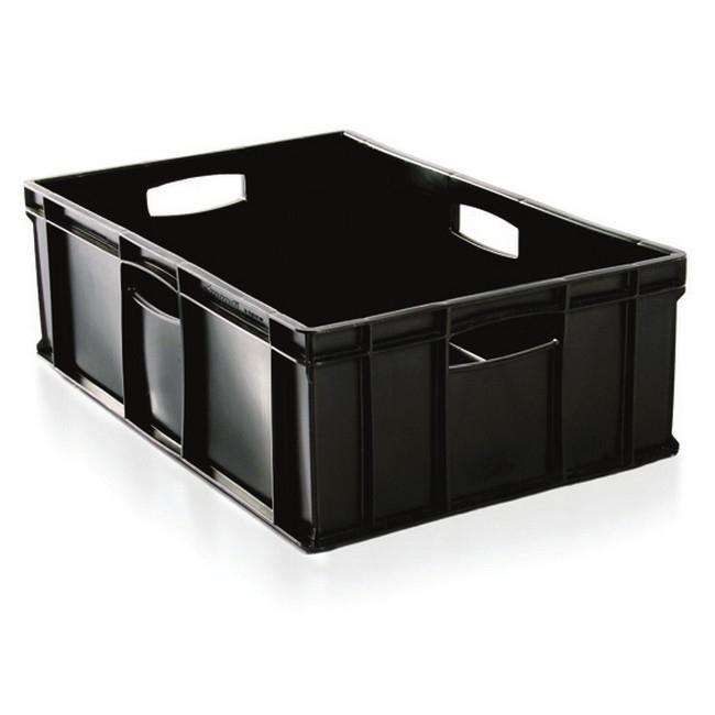 Stack Crate - Solid - 38L - Recycled Plastic - Black - Pack of 60 - SC64200R-black