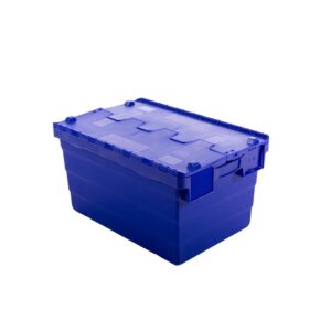 Crate - Security Container - Plastic ALC - Attached Hinged Lid - 18L - 40 x 30 x 24cm - Blue - ALC-240-Blue