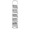 Steel Magazine Holder - Floor Standing - 5 Tilting Shelves - 41 x 41 x 194 cm - Silver - 248SI