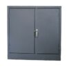 Steel Stationery Cupboard - Metal Storage Cabinet - 2 Shelves - Hammertone Grey - 90 x 90 x 45 cm - SC004-grey