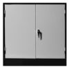 Steel Stationery Cupboard - Metal Storage Cabinet - 2 Shelves - Black and Silver - 90 x 90 x 45 cm - SC004-1-blacksilver