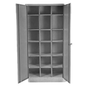 Pigeon Hole Cabinet with Doors - Steel - 18 Compartment - 180 x 90 x 45 cm - PH001-grey