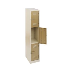 Steel Locker - Metal - 3 Tier - Three Door - 180 x 30 x 45 cm - LOC003-ivorykaroo