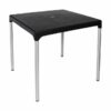 Plastic Square Table - Chelsea - 4 Seater - Black