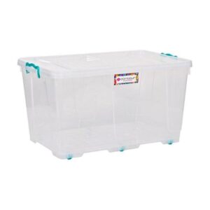 80L Clip and Lock Plastic Storage Box - Colour Options - Pack of 5
