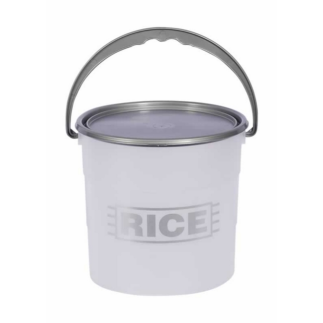 10L Plastic Bucket and Lid - Rice - Pack of 5