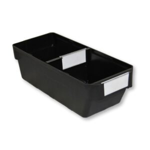Shelf Bin - Loose Parts Warehouse Storage Container - Plastic - Bins, Dividers and Labels - Small - 300mm - Black - Pack of 40