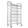 Wire Mesh Bread Trolley - Mobile - 7 Tier - Chrome and Electroplated - 193 x 110 x 58cm