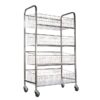 Wire Mesh Bread Roll Trolley - Mobile - 4 Tier - Chromed - 170 x 110 x 52cm