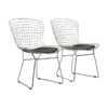 Visitors Arm Chair - Diamond Mesh Bertoia - Stainless Steel - Black