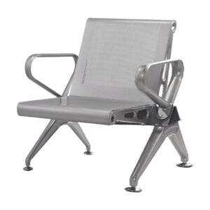 Airport Bench - Public Seating - New Chrome Deluxe - Indoor Use - Flat Packed - One Seater - 61 x 68 x 78 cm
