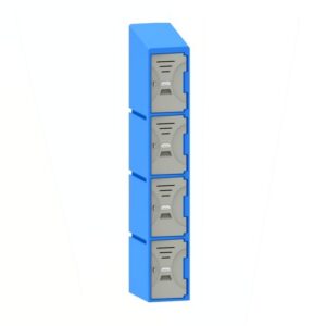 Plastic Locker - Solid Door - Slant Top - 4 Tier - 45.5 x 31 x 193cm