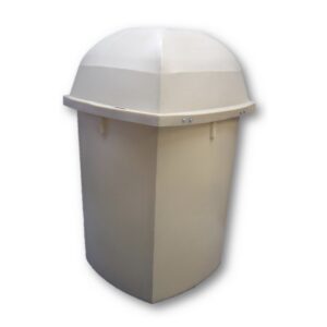 Litter Bin with Lid - Pavement - Plastic - 220L - 62 x 62 x 101 cm - Beige