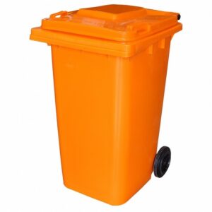 240L Wheelie Bin - 2 Wheel - Plastic - Orange