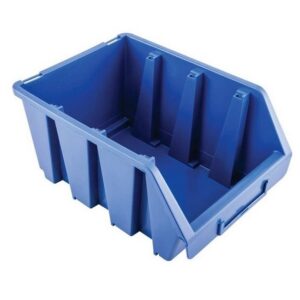 Matlock Plastic Storage Bin - Wall Mountable & Stackable - Label Holder - 17 x 24 x 12.6 cm - Blue